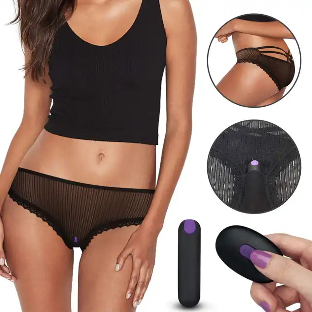 LoveToy - IJoy Rechargeable Vibrating Panties. Majtki z wibrującym bulletem, ładowanym USB.