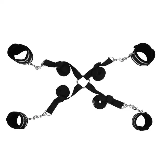 LoveToy - Bed Restraints. Kajdanki na nogi i ręce. Miękkie, regulowane i bezpieczne dla ciała. 