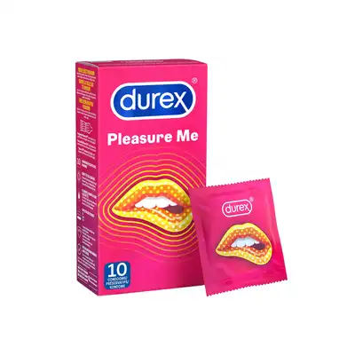 Durex - Pleasure Me - prążkowane prezerwatywy z wypustkami 10 sztuk
