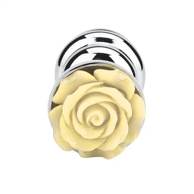 Boss Series - Metal Plug Rose Yellow. Korek z żółtą różą. Unikatowy!
