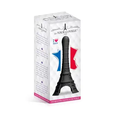 La Tour Est Folle - Noire. Super dildo w kształcie wieży Eiffla! Francuski prezent na walentynki! 