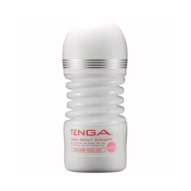 Tenga - Rolling Head Cup Gentle. Nowoczesny masturbator z elastometru z miękkim futerałem. 