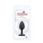 Dream Toys - Silicone Anal Plug with Diamond. Czarny silikonowy korek analny z fioletowym diamencikiem. Rozmiar S. 