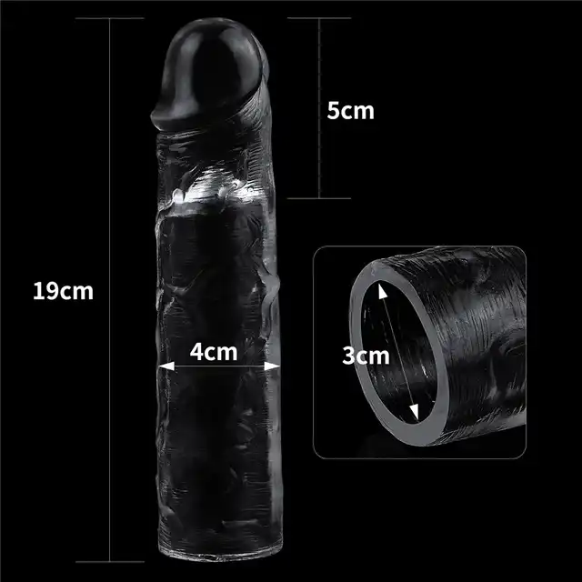 LoveToy - Clear Penis Sleeve 2". Nakładka na penisa, pogrubienie, wydłużenie. Przezroczysty kolor!