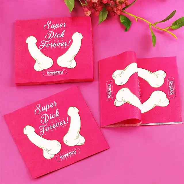 LoveToy - Paper Penis Napkins. Serwetki z nadrukowanymi penisami. Zabawny prezent!