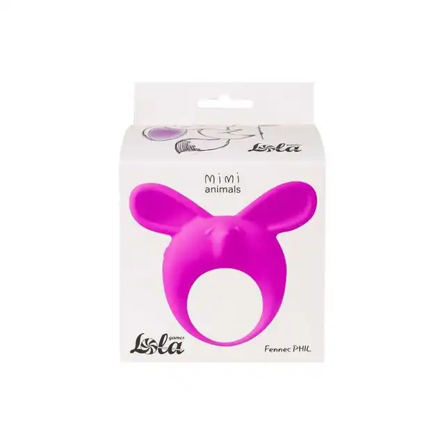 Lola - Mimi Animals Collection Fennec Phil Purple. Słodki wibrujący, elastyczny ring na penisa! Wysoka jakość, uroczy design. 