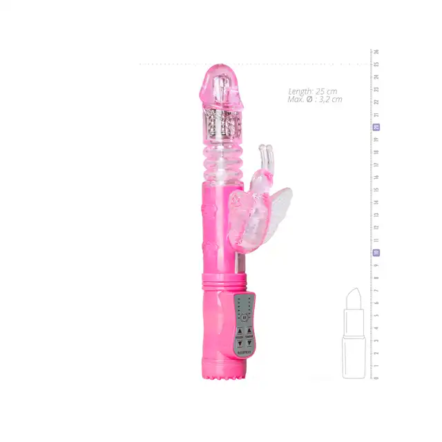 Easy Toys - Butterfly Vibrator. Różowy wibrator króliczek z ruchem posuwistym