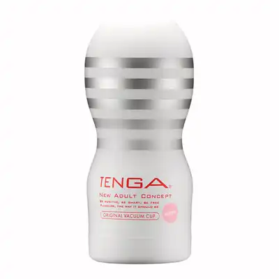 Tenga - Original Vacuum Cup Gentle. Nowoczesny masturbator renomowanej marki z miękkim, wygodnym futerałem. Realistyczny otwór. 