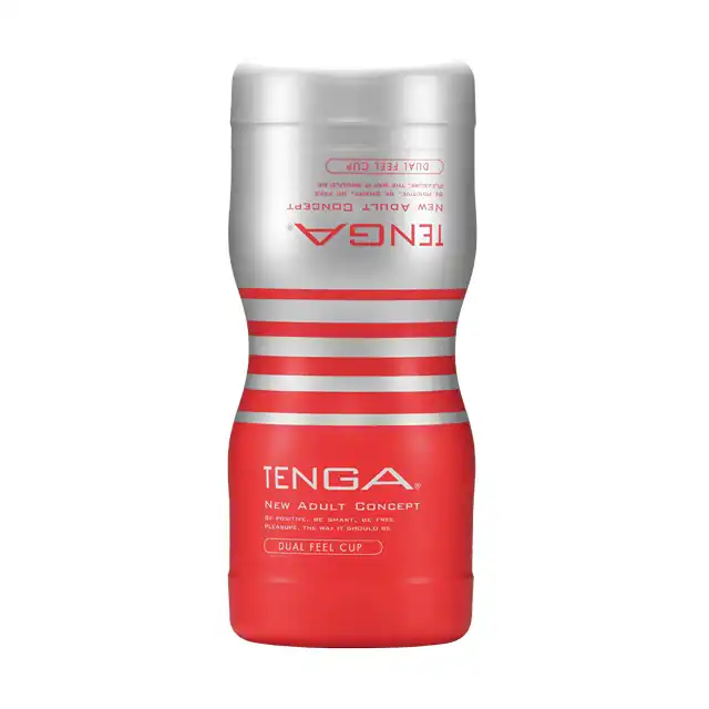 Tenga - Dual Feel Cup Medium. Nowoczesny masturbator z podwójnym otworem. Najwyższa jakość, bestseller. 