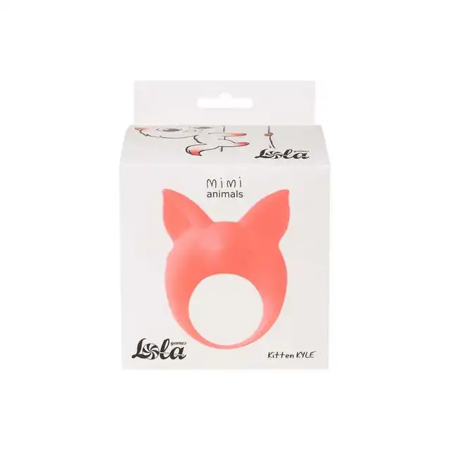Lola - Mimi Animals Collection Kitten Kyle Orange. Słodki wibrujący, elastyczny ring na penisa! Wysoka jakość, uroczy design. 