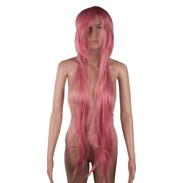 Wigs - Pink Long Wig. Bardzo długa peruka z dwustronną grzywką ok. 100 cm
