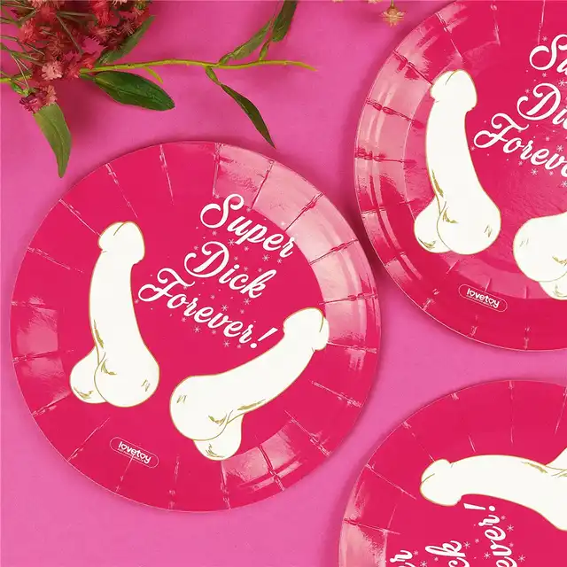LoveToy - Paper Penis Plater. Papierowe talerzyki z nadrukowanymi penisami. Zabawny prezent!