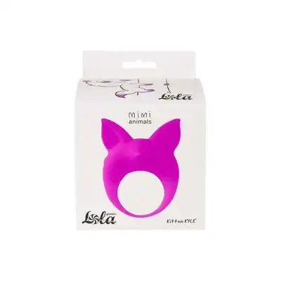 Lola - Mimi Animals Collection Kitten Kyle Purple. Słodki wibrujący, elastyczny ring na penisa! Wysoka jakość, uroczy design. 