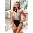 Baci - School Girl. Ultra zmysłowe body kostium uczennicy, z kołnierzem i krawatem. One size. Mega Oferta -70%