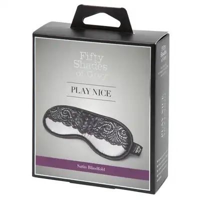 Fifty Shades of Grey - Play Nice Satin&amp;Lace Blindfold. Elegancka satynowa opaska na oczy. 