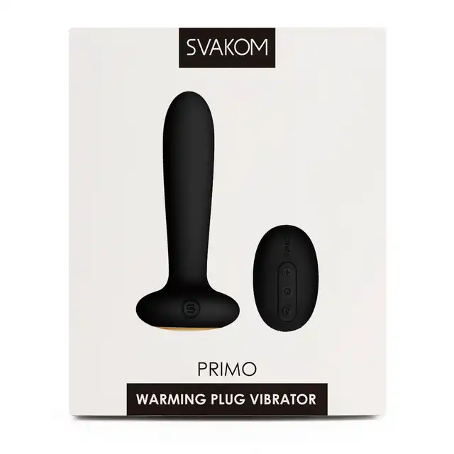 Svakom - Primo. Korek analny ogrzewany do 38 stopni. Wibrujący, sterowany pilotem. 