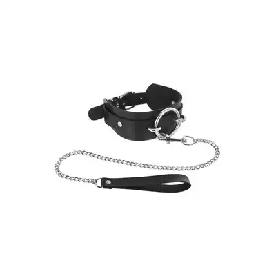 Fetish Tentation - Choker with Leash. Elegancka klasyczna obroża ze smyczą. 