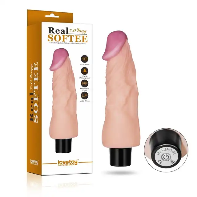 LoveToy - Real Softee 7" - realistyczny wibrator z cyberskóry. Aż 10 trybów mocnych wibracji!