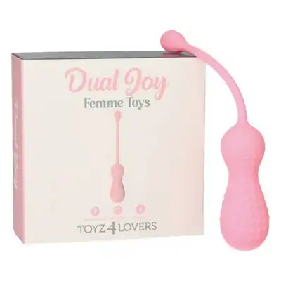Femme Toys - Dual Joy. Wibrujące kulki gejszy. Jeszcze większa przyjemność, zasilanie USB. Aksamitna powierzchnia. 