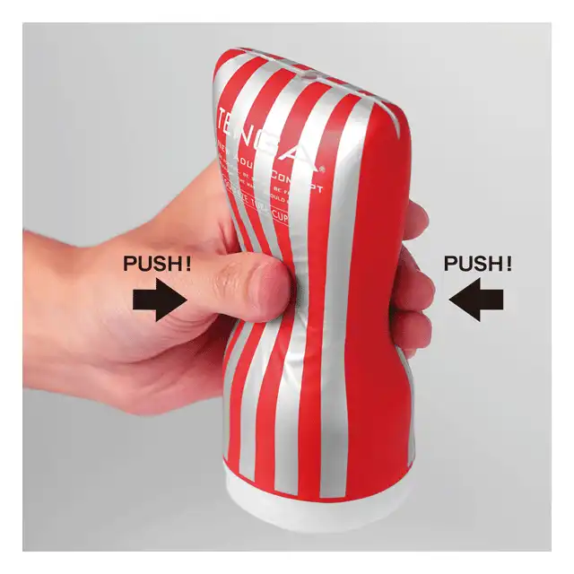 Tenga - Squeeze Tube Cup Medium. Nowoczesny masturbator z elastometru, super przyjemny w dotyku. Wygodny, regulacja ciśnienia. 