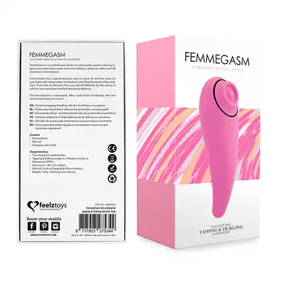 FeelzToys - FemmeGasm Tapping &amp; Tickling Vibrator Pink. Stymulujący wibrator z funkcją tap&amp;tickle. Mega Sale!