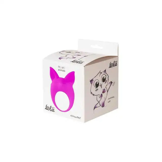 Lola - Mimi Animals Collection Kitten Kyle Purple. Słodki wibrujący, elastyczny ring na penisa! Wysoka jakość, uroczy design. 