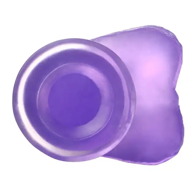LoveToy - Purple Jelly Dildo. Żelowe dildo w fioletowym kolorze. Elastyczne, z mocną przyssawką. 15 cm długości. 