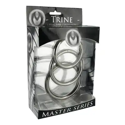 Master Series - Trine - Zestaw stalowych pierścieni na penisa. Rozkoszny dodatek wzmacniający wzwód