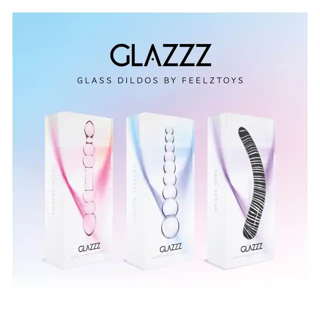 FeelzToys - Glazzz. Glass dildo lucid dreams. Szklane dildo z hipoalergicznego, odpornego na pęknięcia ciężkiego szkła.