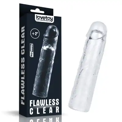 LoveToy - Clear Penis Sleeve 2". Nakładka na penisa, pogrubienie, wydłużenie. Przezroczysty kolor!