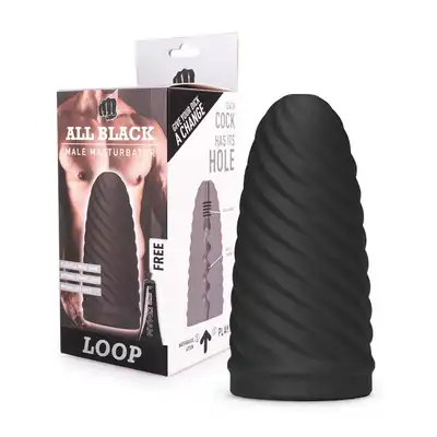 All Black - Loop Masturbator. Ultra elastyczny, miękki i przyjemny w dotyku męski masturbator. 