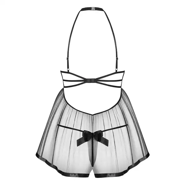 Obsessive - Delishya komplet babydoll i stringi L/XL czarny