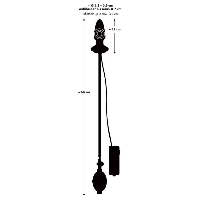 You2Toys - Inflatable Vibrating Plug Black. Pompowany wibrujący plug analny. Idealny do zabawy analnej dla początkujących i ekspertów.
