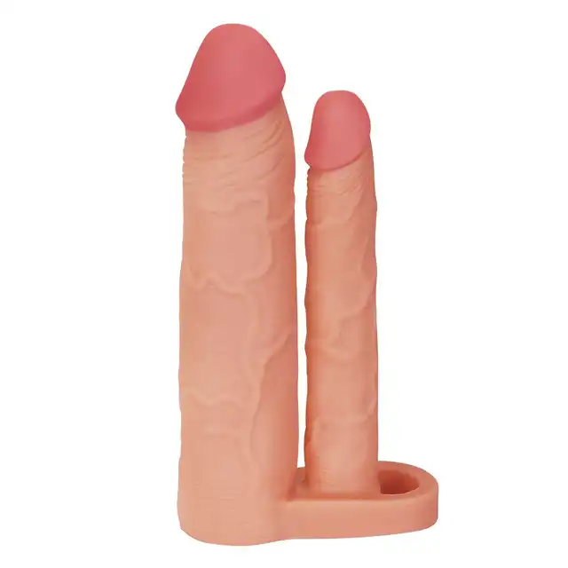 LoveToy - Double Penis Sleeve. Podwójna nakładka na penisa, wydłużenie, pogrubienie, podwójna penetracja. 
