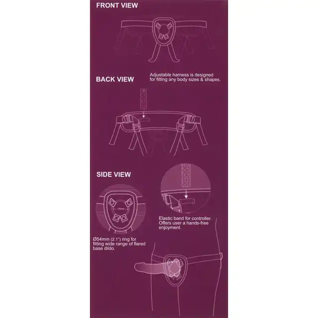 Excellent Power - SEXXBIAN Strap-on-Vibrator 6,5". Strap-on z wibrującym dildem. Super wytrzymałe pasy i realistyczny penis. 