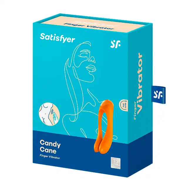 Satisfyer - Candy Cane Finger Vibrator Orange. Kompaktowy multi wibrator - nieskończone możliwości w niedużym, dyskretnym wibratorze. 