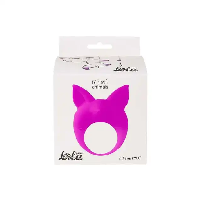 Lola - Mimi Animals Collection Kitten Kyle Purple. Słodki wibrujący, elastyczny ring na penisa! Wysoka jakość, uroczy design. 