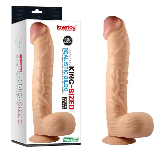 LoveToy - King Sized Dildo. Realistyczne wielkie dildo 32 cm długości, 5,9 cm szerokości. Mocna przyssawka!