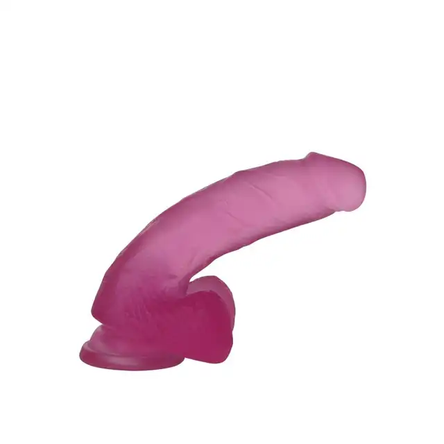 LoveToy - Pink Jelly Dildo. Żelowe dildo w różowym kolorze. Elastyczne, z mocną przyssawką. 17 cm długości. 