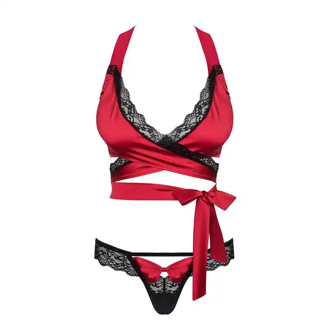 Obsessive - Sensuelia komplet 2-częściowy czerwony S/M