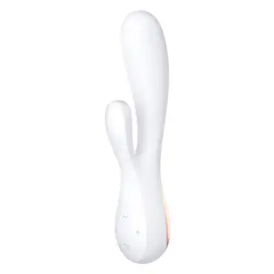 Satisfyer - Mono Flex Vibrator White. Nowoczesny wibrator króliczek sterowany aplikacją. 2 silniki. Punkt-G. USB
