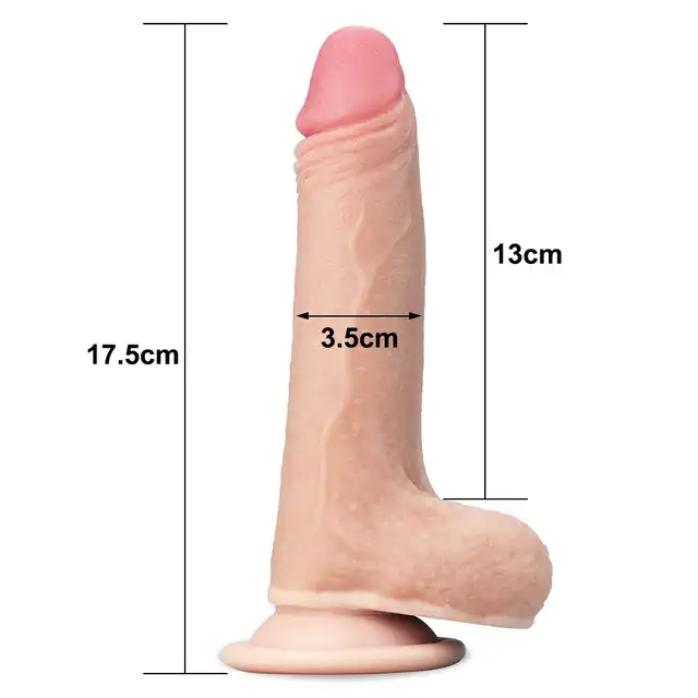 LoveToy - Sliding Skin Dildo 7". Dildo z elastyczną skórą. Delikatna w dotyku powierzchnia, realistyczne doznania!