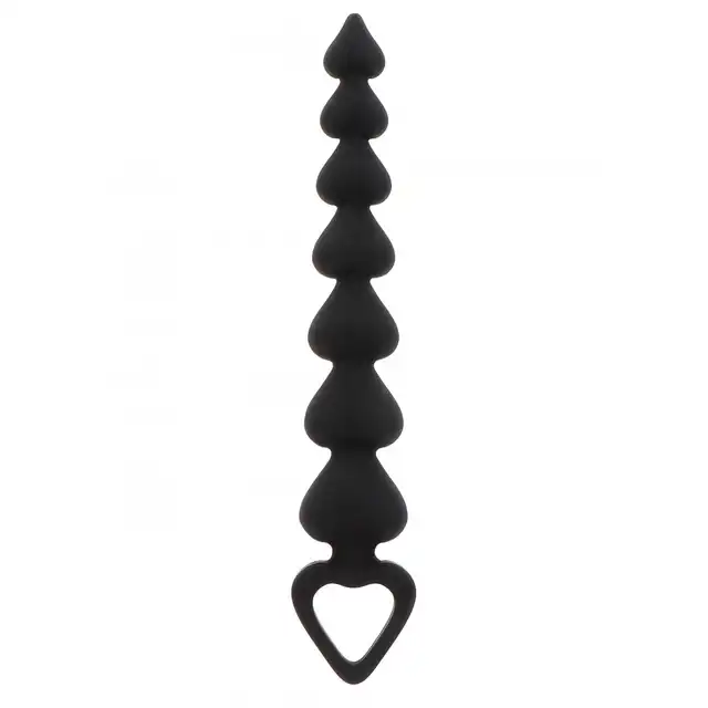 Anal Play by ToyJoy - Heart Beads. Koraliki analne w kształcie serduszek. Pętelka na końcu dla bezpieczeństwa. 