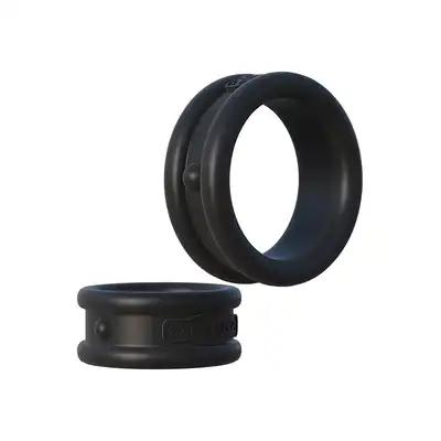 Fantasy C-Ringz - Max Width Silicone Rings Black - dwa silikonowe pierścienie erekcyjne z wypustkami