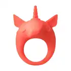 Lola - Mimi Animals Collection Unicorn Alfie Orange. Słodki wibrujący, elastyczny ring na penisa! Wysoka jakość, uroczy design. 