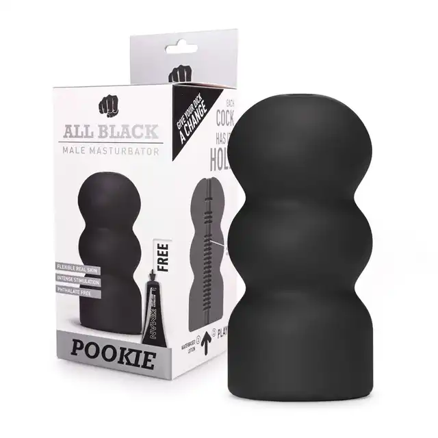 All Black - Pookie Masturbator. Męski masturbator - real skin! Intensywnie stymulujący. 