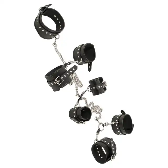 ZADO - Bondage Set. 3 pary kajdanek i obroża. 