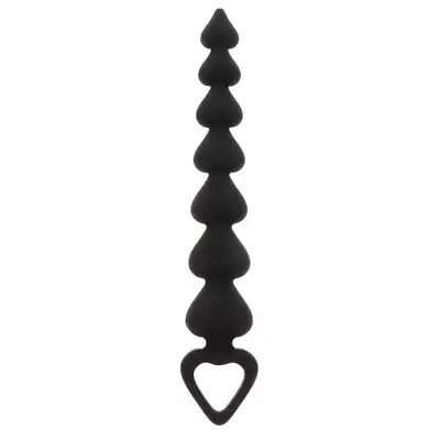 Anal Play by ToyJoy - Heart Beads. Koraliki analne w kształcie serduszek. Pętelka na końcu dla bezpieczeństwa. 