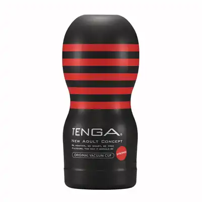 Tenga - Original Vacuum Cup Strong. Ultra przyjemny w dotyku masturbator w twardym futerale. 