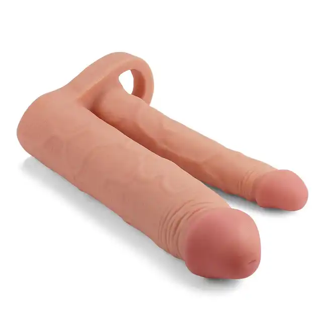 LoveToy - Double Penis Sleeve. Podwójna nakładka na penisa, wydłużenie, pogrubienie, podwójna penetracja. 